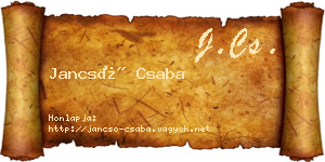 Jancsó Csaba névjegykártya