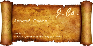 Jancsó Csaba névjegykártya