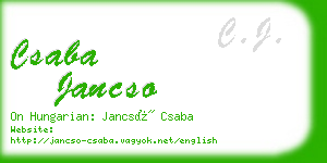 csaba jancso business card